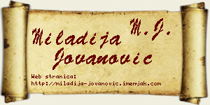 Miladija Jovanović vizit kartica